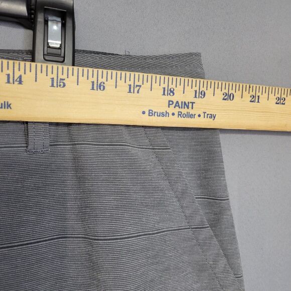 Hang Ten Casual Shorts Mens 38 Gray Striped Lightweight Drawstring 11" Inseam - Picture 9 of 14